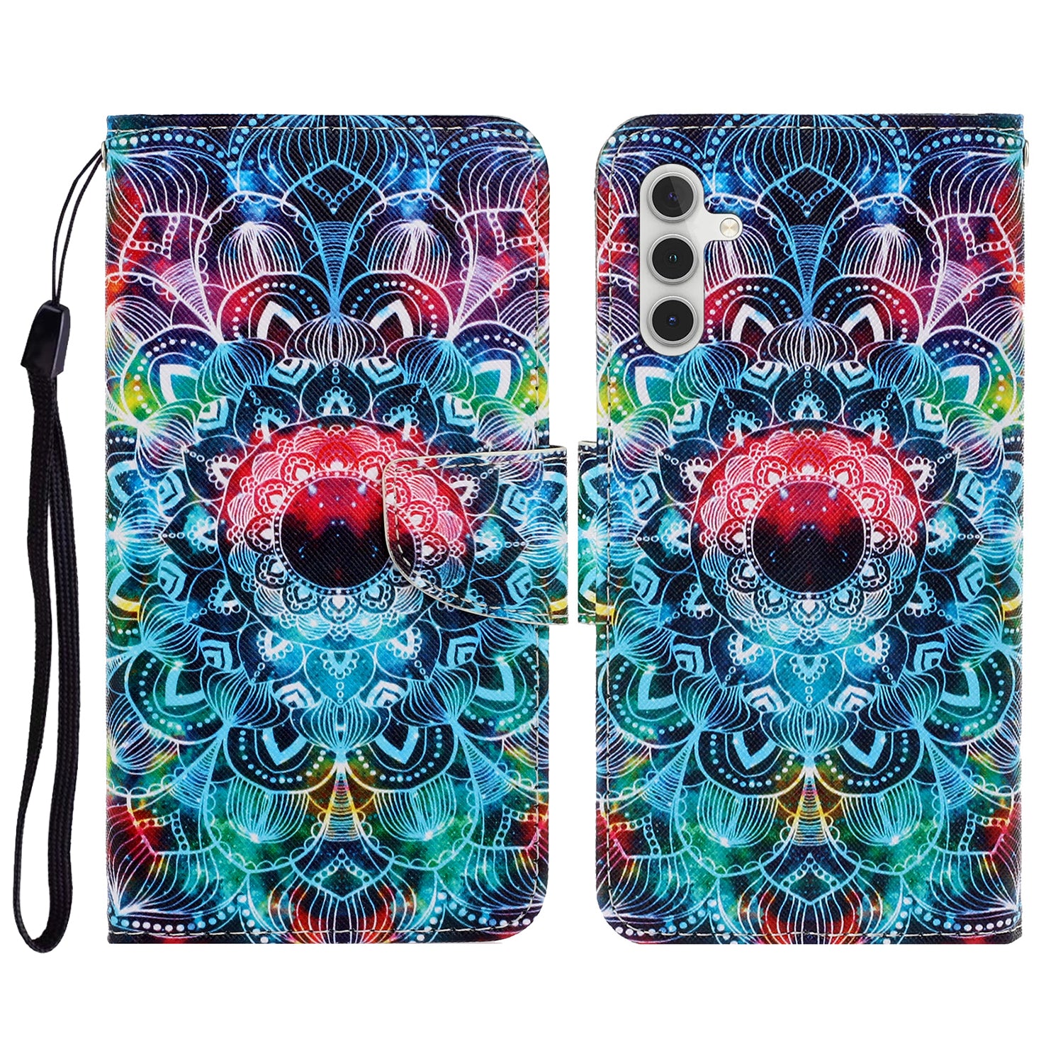 Pattern Printing PU Leather Cover for Samsung Galaxy S23 FE Cross Texture Wallet Phone Case with Strap Pattern Printing PU Leather Cover for Samsung Galaxy S23 FE Cross Texture Wallet Phone Case with Strap